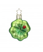 NEW - Inge Glas Glass Ornament - Lucky Four Leaf Clover